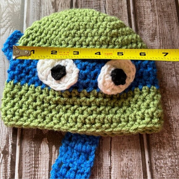 Crochet Teenage Mutant Ninja Turtle Inspo Baby Toddler Hat Green TMNT Handmade - Picture 6 of 6